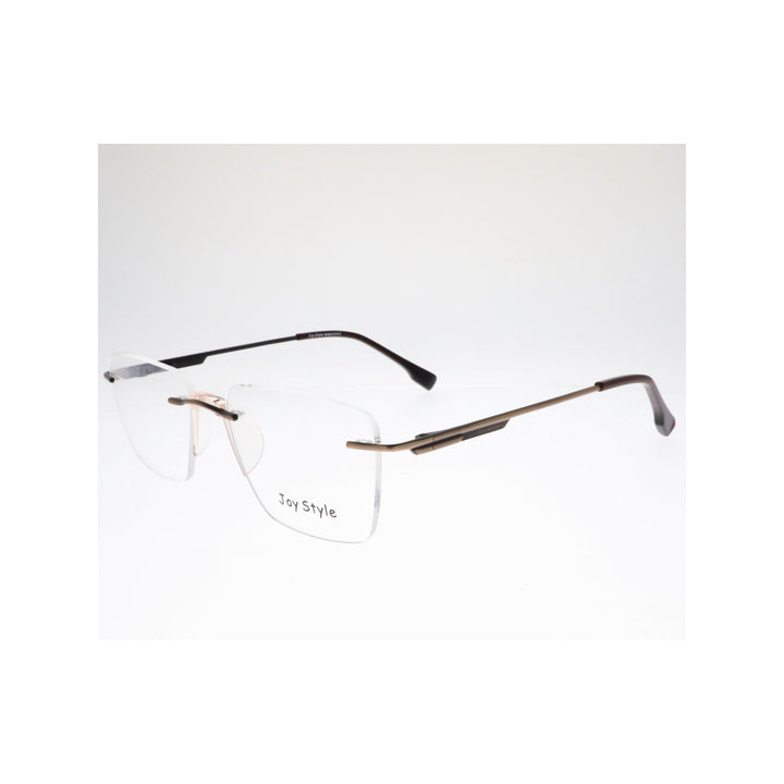 Joy Style For Unisex Eyeglasses Rimless Square Shape Size 53 Ch6600c3 Brown
