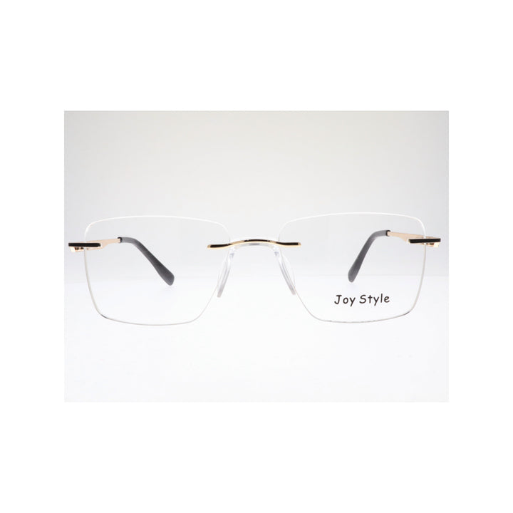 Joy Style For Unisex Eyeglasses Rimless Square Shape Size 53 Ch6602c1 Black Gold