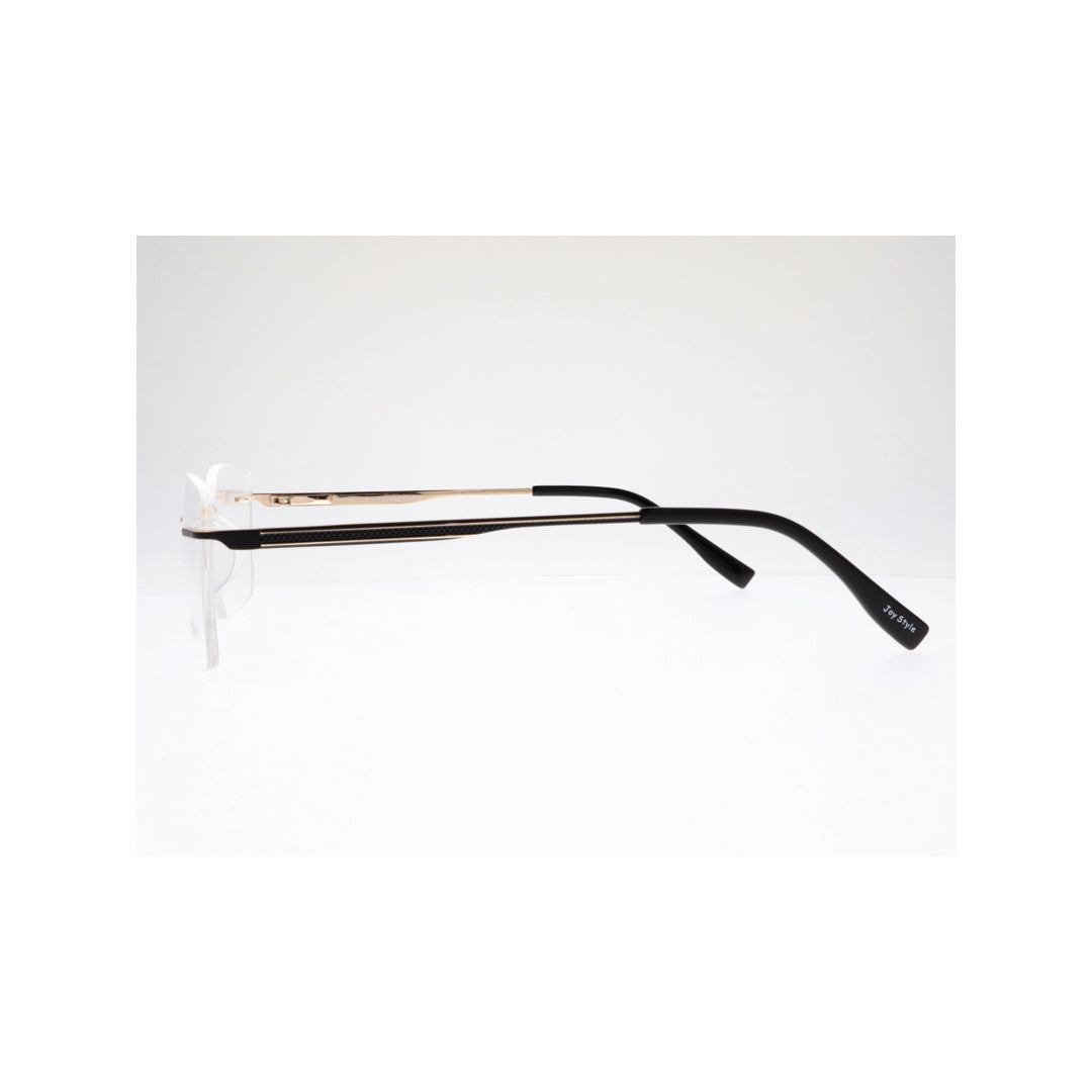 Joy Style For Unisex Eyeglasses Rimless Square Shape Size 53 Ch6602c1 Black Gold