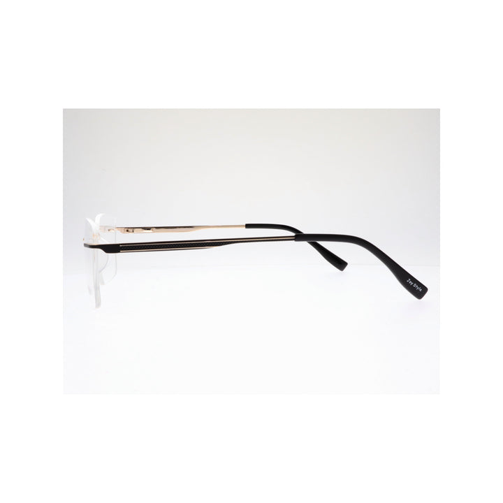 Joy Style For Unisex Eyeglasses Rimless Square Shape Size 53 Ch6602c1 Black Gold