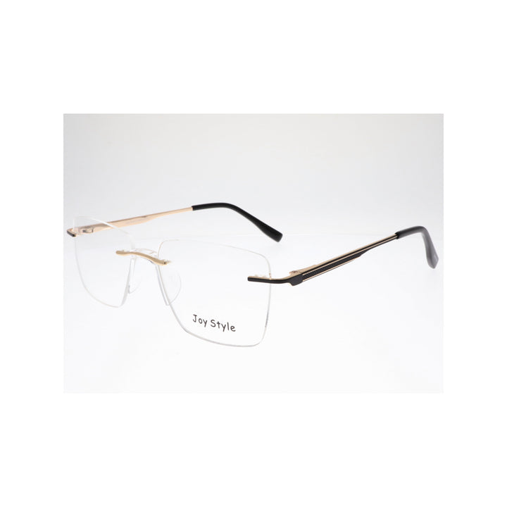 Joy Style For Unisex Eyeglasses Rimless Square Shape Size 53 Ch6602c1 Black Gold