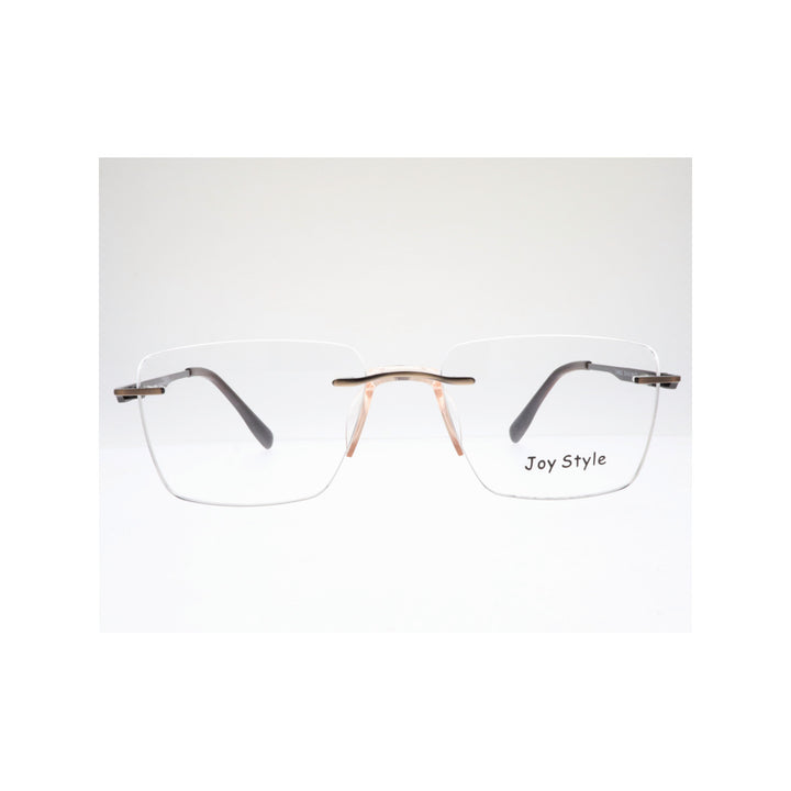 Joy Style For Unisex Eyeglasses Rimless Square Shape Size 53 Ch6602c3 Brown