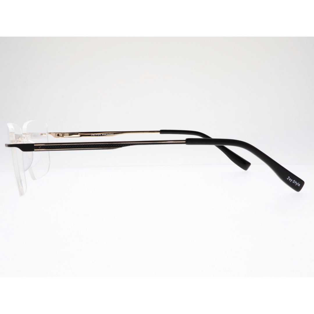 نظارة طبية للجنسين بتصميم مربع بدون إطار من Joy Style، مقاس 53، طراز Ch660353c1 أسود وذهبي