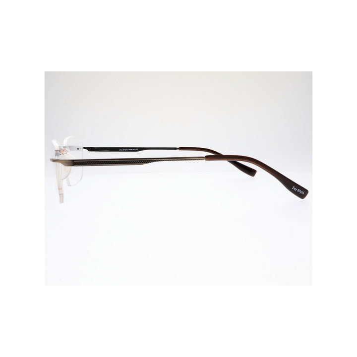 Joy Style For Unisex Eyeglasses Rimless Square Shape Size 53 Ch6603c3 Matte Brown