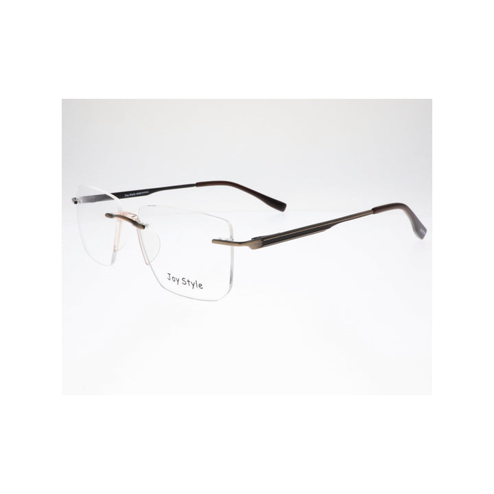 Joy Style For Unisex Eyeglasses Rimless Square Shape Size 53 Ch6603c3 Matte Brown