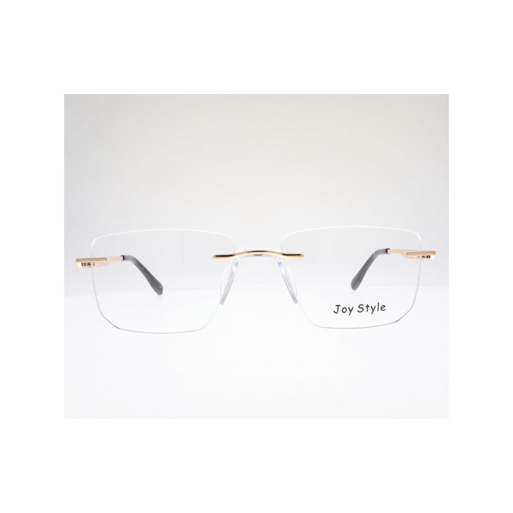Joy Style For Unisex Eyeglasses Rimless Square Shape Size 53 Ch6603c4 Gold