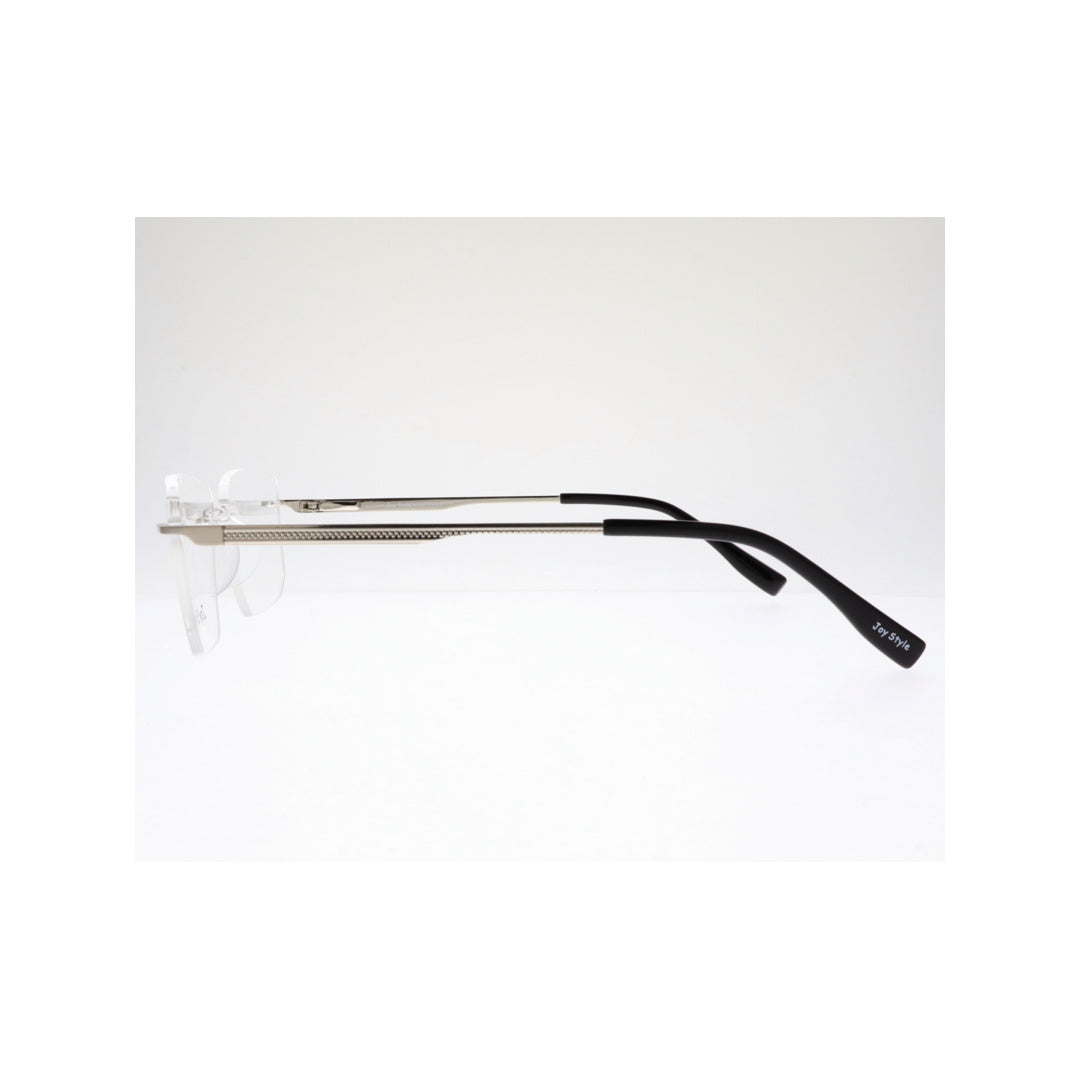 Joy Style For Unisex Eyeglasses Rimless Square Shape Size 53 Ch6603c6 Silver