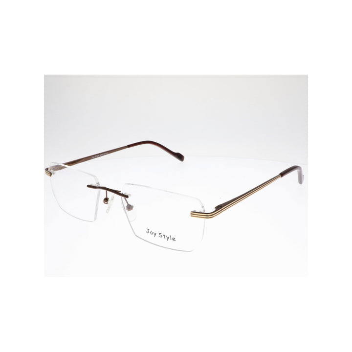 Joy Style For Unisex Eyeglasses Rimless Square Shape Size 53 Old7018mc4 Brown