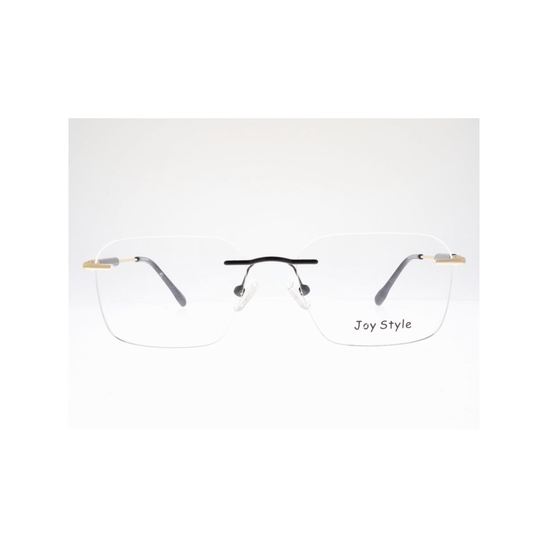 Joy Style For Unisex Eyeglasses Rimless Square Shape Size 54 Ch5600c1 Black Gold