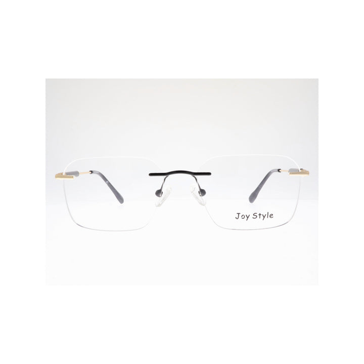 Joy Style For Unisex Eyeglasses Rimless Square Shape Size 54 Ch5600c1 Black Gold