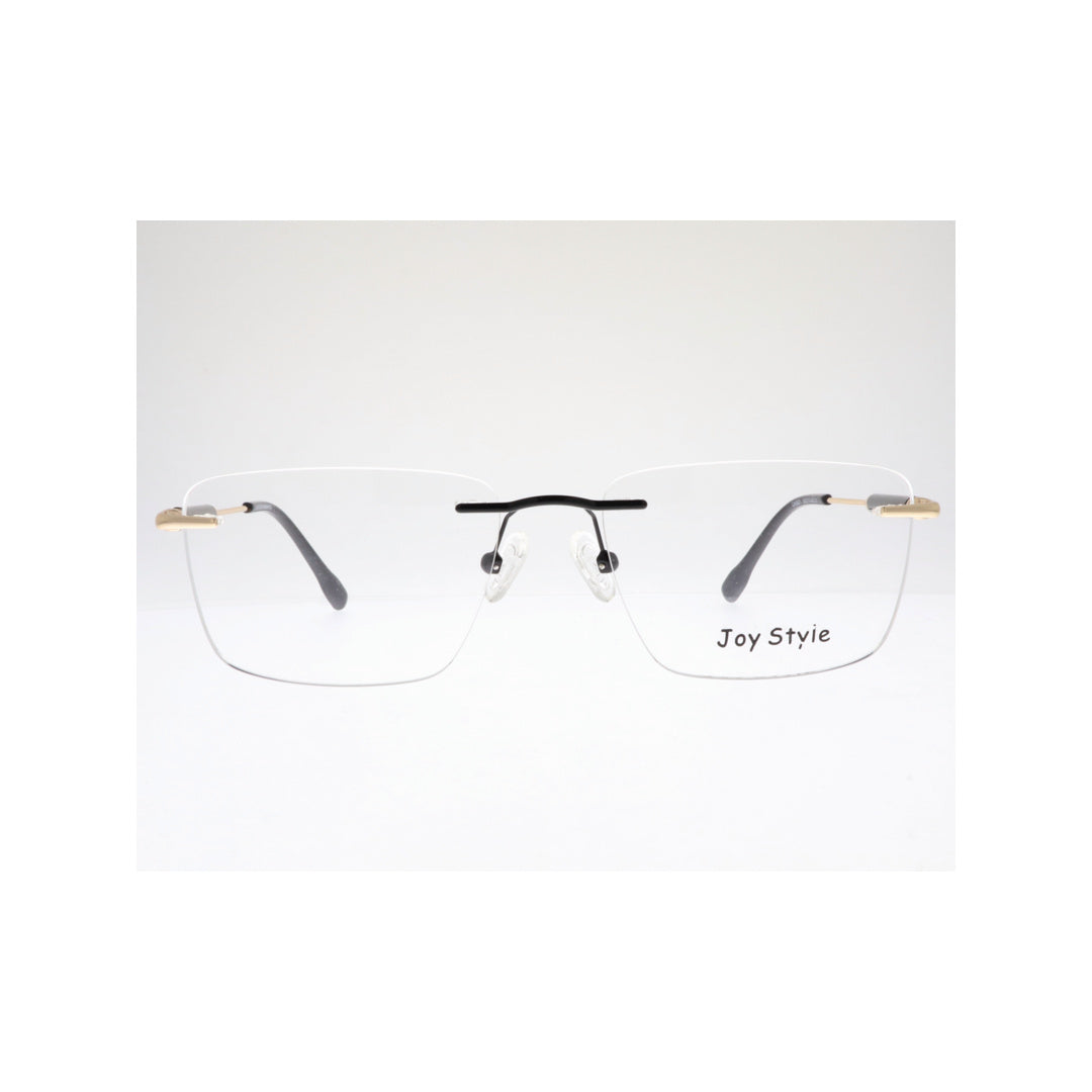 Joy Style For Unisex Eyeglasses Rimless Square Shape Size 54 Ch5601c1 Black Gold