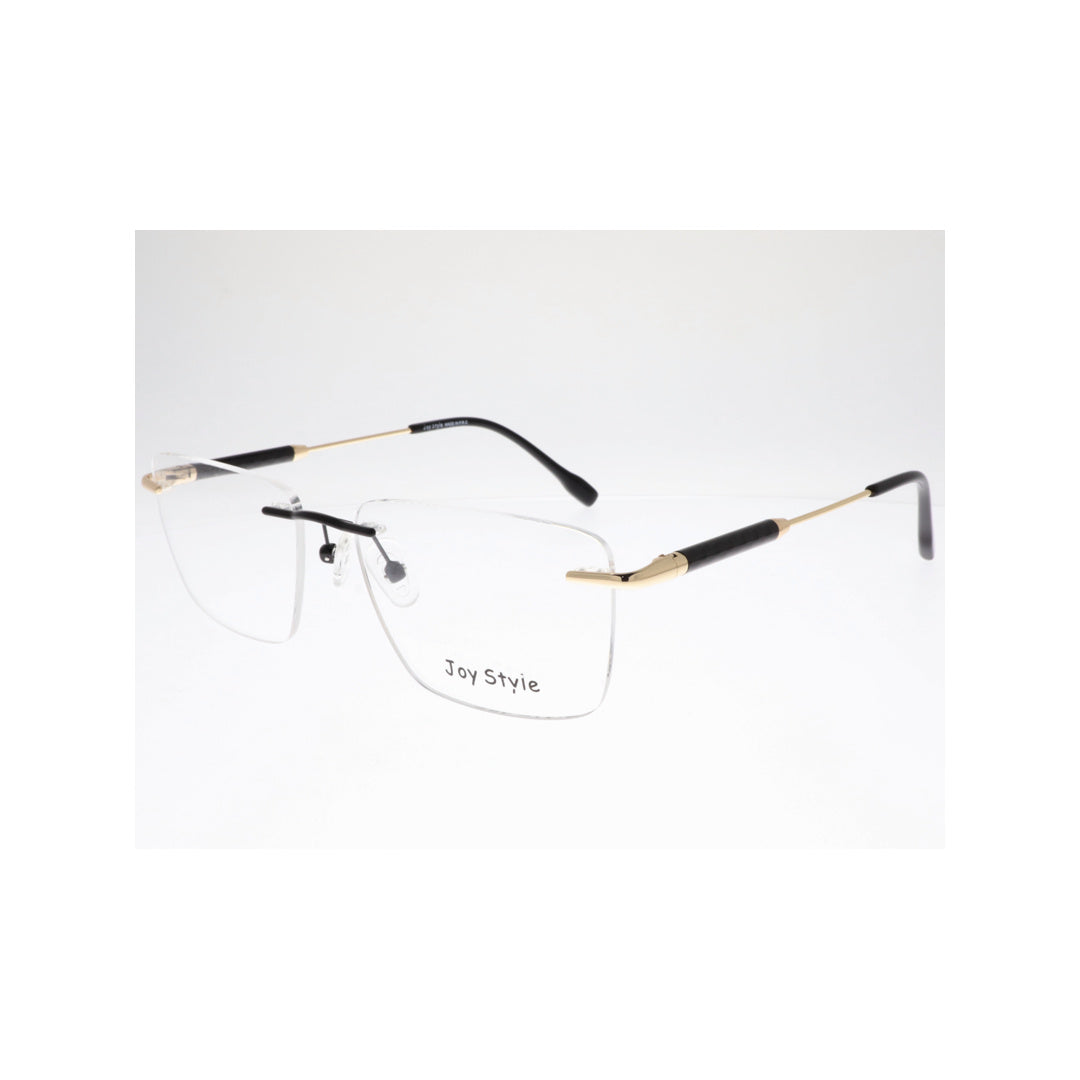 Joy Style For Unisex Eyeglasses Rimless Square Shape Size 54 Ch5601c1 Black Gold