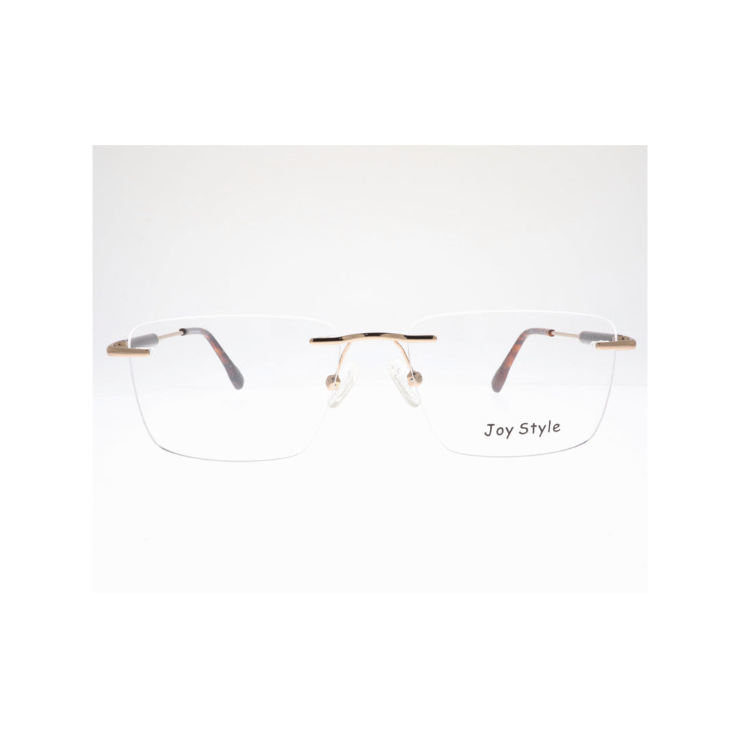 Joy Style For Unisex Eyeglasses Rimless Square Shape Size 54 Ch5601c3 Brown Gold