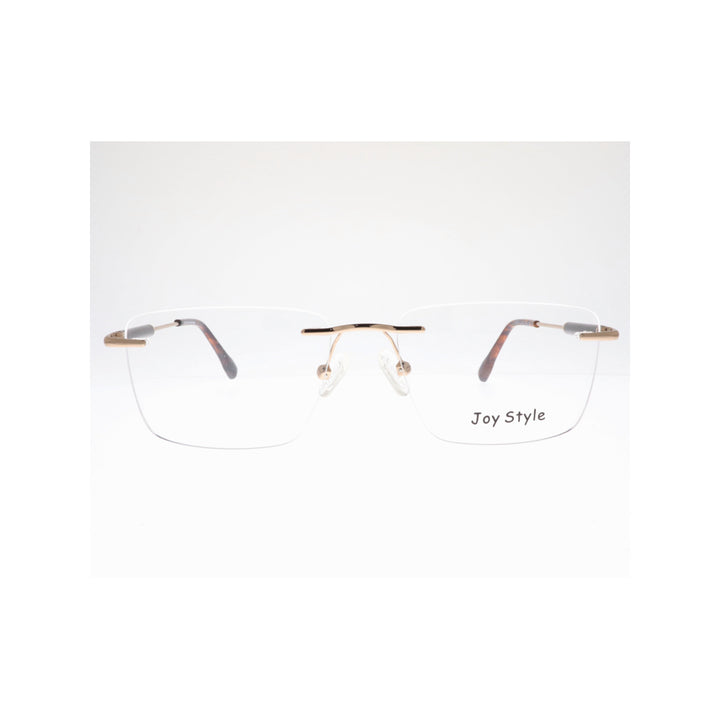 Joy Style For Unisex Eyeglasses Rimless Square Shape Size 54 Ch5601c3 Brown Gold