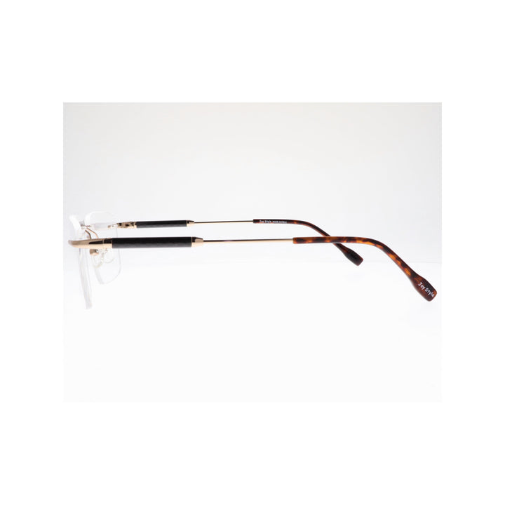 Joy Style For Unisex Eyeglasses Rimless Square Shape Size 54 Ch5601c3 Brown Gold