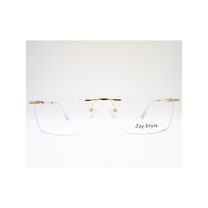 نظارات طبية للجنسين بتصميم مربع بدون حواف من Joy Style، مقاس 54، طراز Ch5601c5 ذهبي