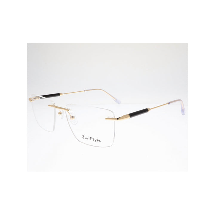 نظارات طبية للجنسين بتصميم مربع بدون حواف من Joy Style، مقاس 54، طراز Ch5601c5 ذهبي