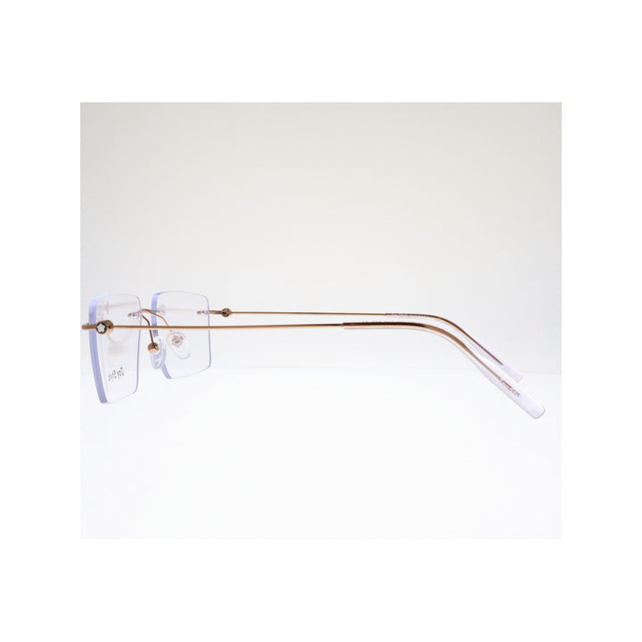 Joy Style For Unisex Eyeglasses Rimless Square Shape Size 55 Mb00770c5 Brownze