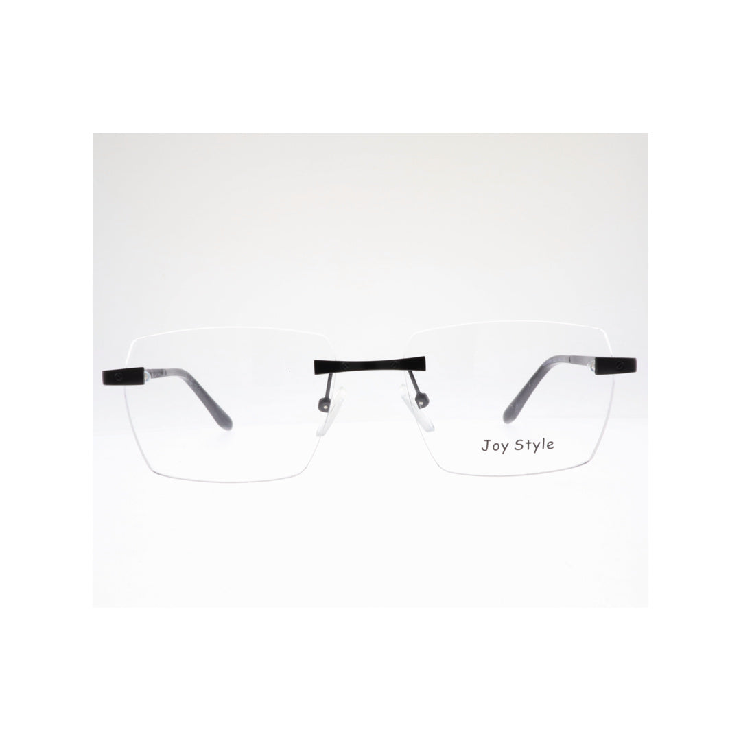 Joy Style For Unisex Eyeglasses Rimless Square Shape Size 55 Old0369mc1 Matte Black