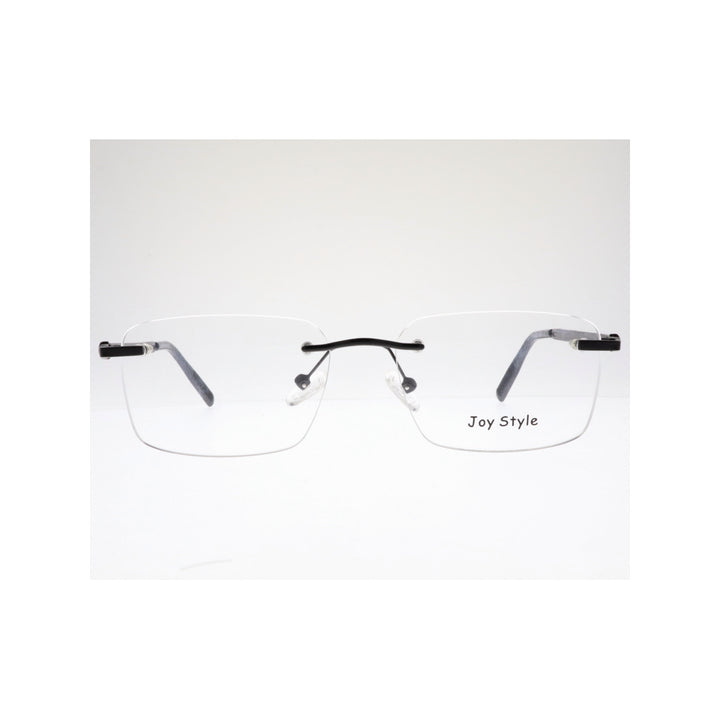 Joy Style For Unisex Eyeglasses Rimless Square Shape Size 56 Old0168mc1 Black Grey