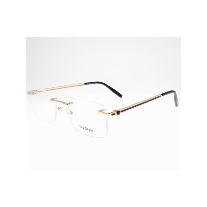 Joy Style For Unisex Eyeglasses Rimless Square Shape Size 56 Old0168mc2 Black Gold