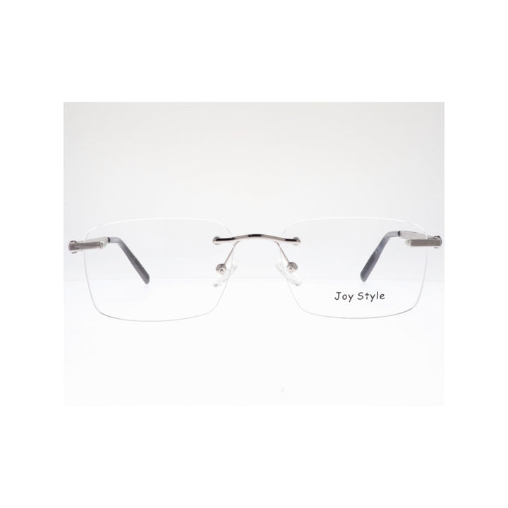 Joy Style For Unisex نظارة بعدسات شفافة بدون إطار شكل مربع مقاس 56 موديل Old0168mc4 لون فضي