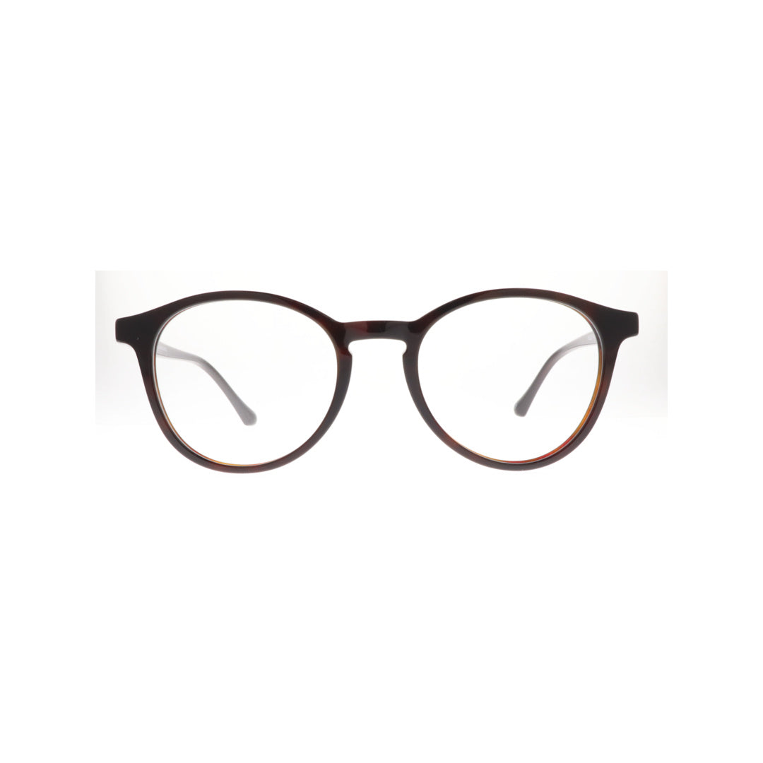 Joy Style For Unisex Eyeglasses Round Shape Size 48 2297c5 Brown