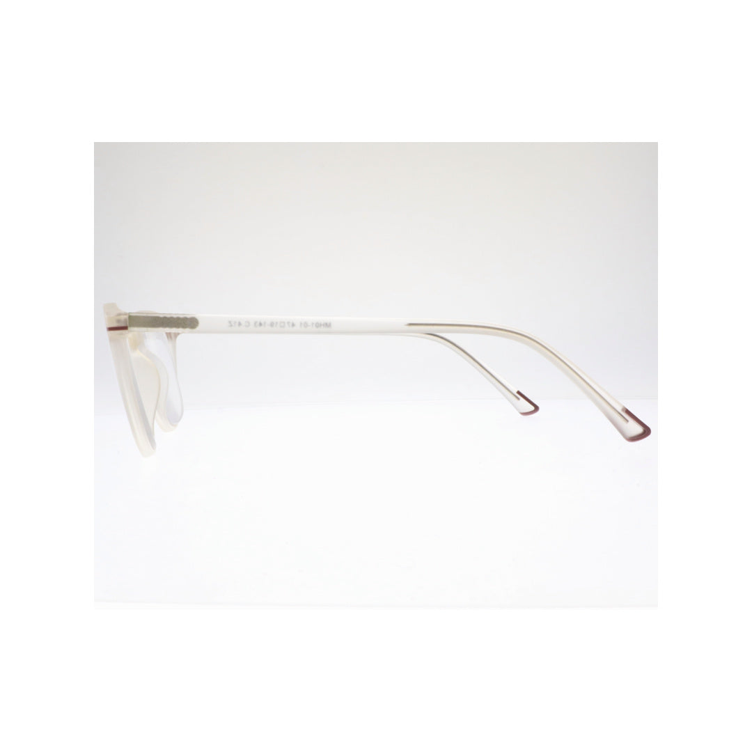 Joy Style For Unisex Eyeglasses Semi Round Shape 47 Mh01-01c41 Clear White
