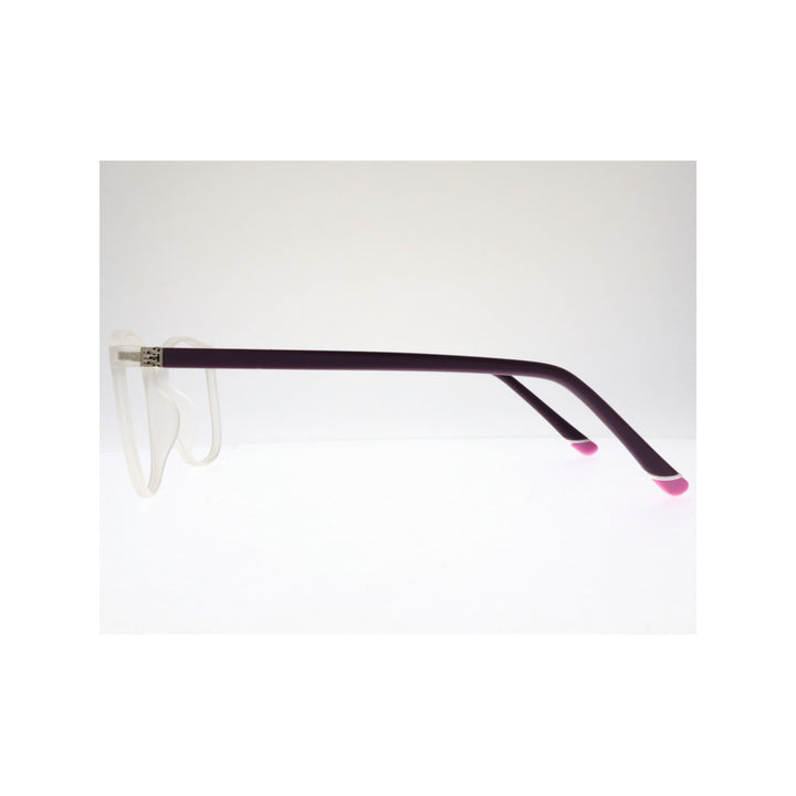 Joy Style For Unisex Eyeglasses Square Shape Size 49 Fd05-10c8 Clear White Violet
