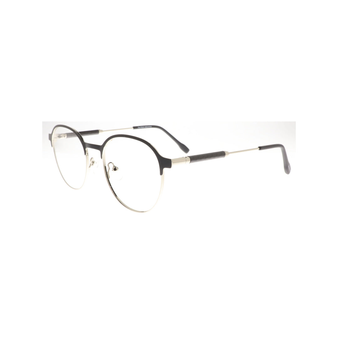 Joy Style For Unisex Metal Eyeglasses Round Shape Size 49 5404c2 Black Silver