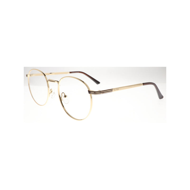Joy Style For Unisex Metal Eyeglasses Round Shape Size 49 8400c5 Gold