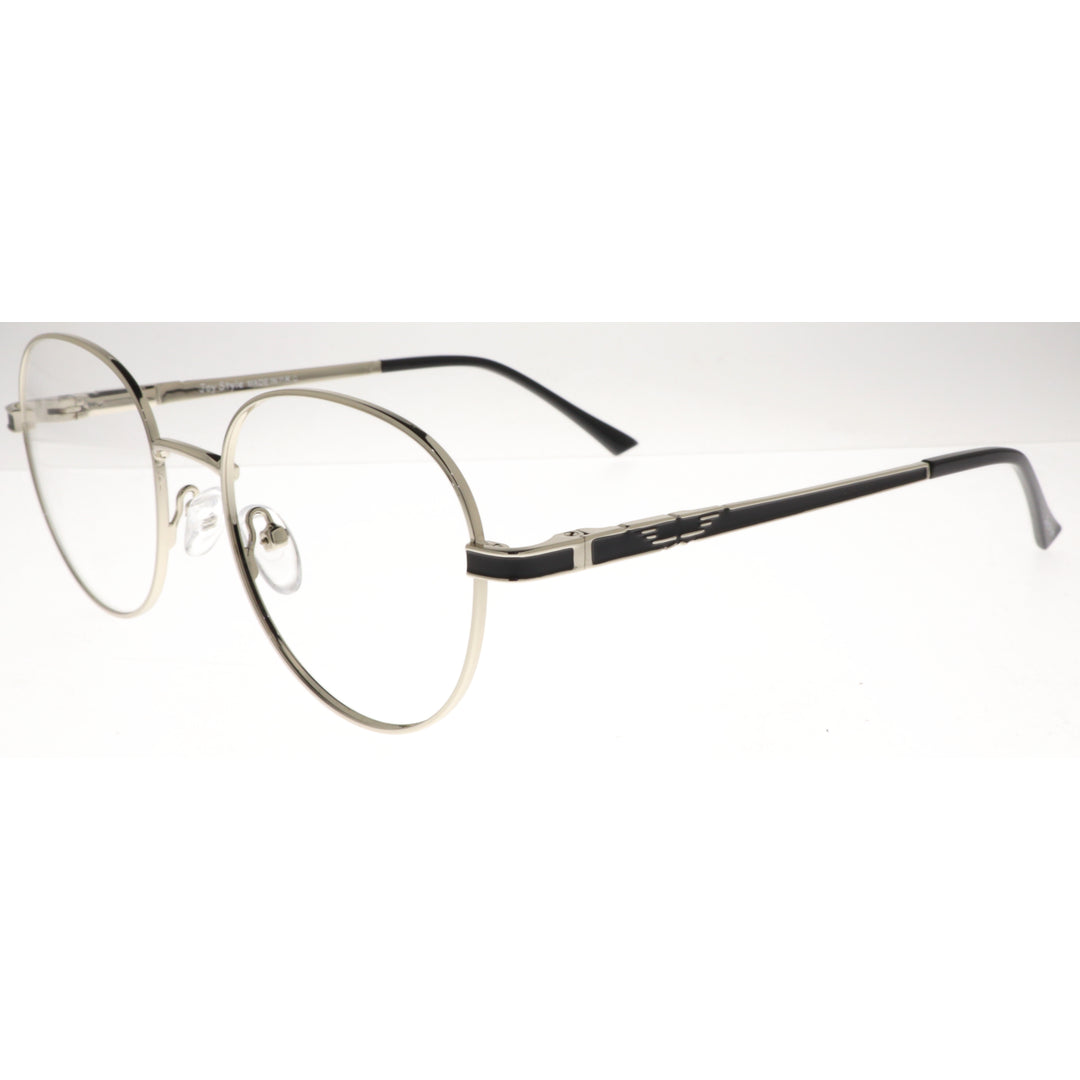 Joy Style For Unisex Metal Eyeglasses Round Shape Size 50 8871c2 Silver