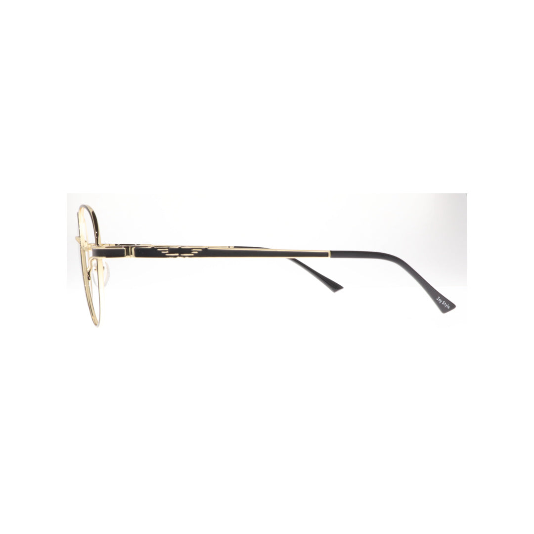 Joy Style For Unisex Metal Eyeglasses Round Shape Size 50 8871c6 Black Gold