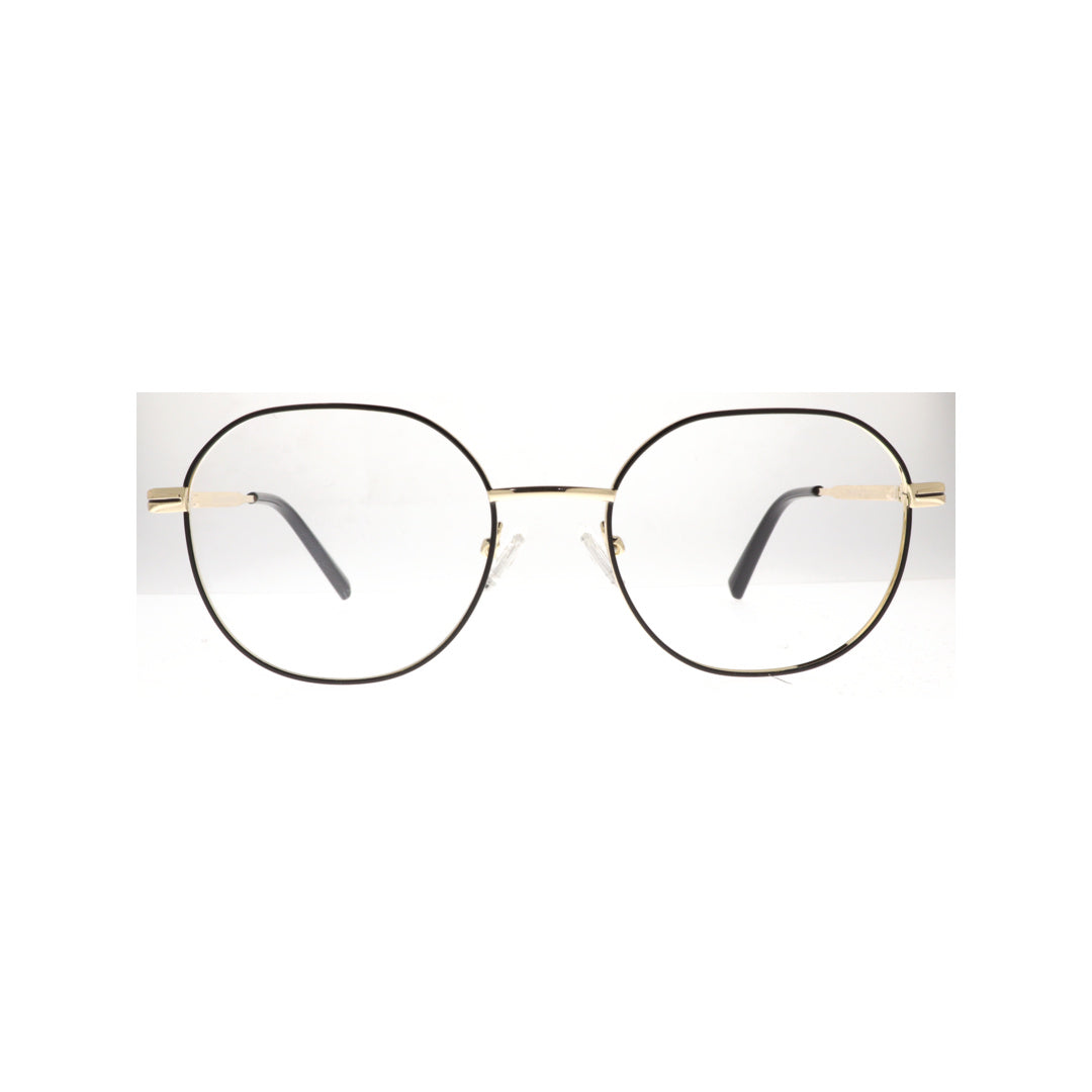 Joy Style For Unisex Metal Eyeglasses Round Shape Size 52 5406c1 Black Gold
