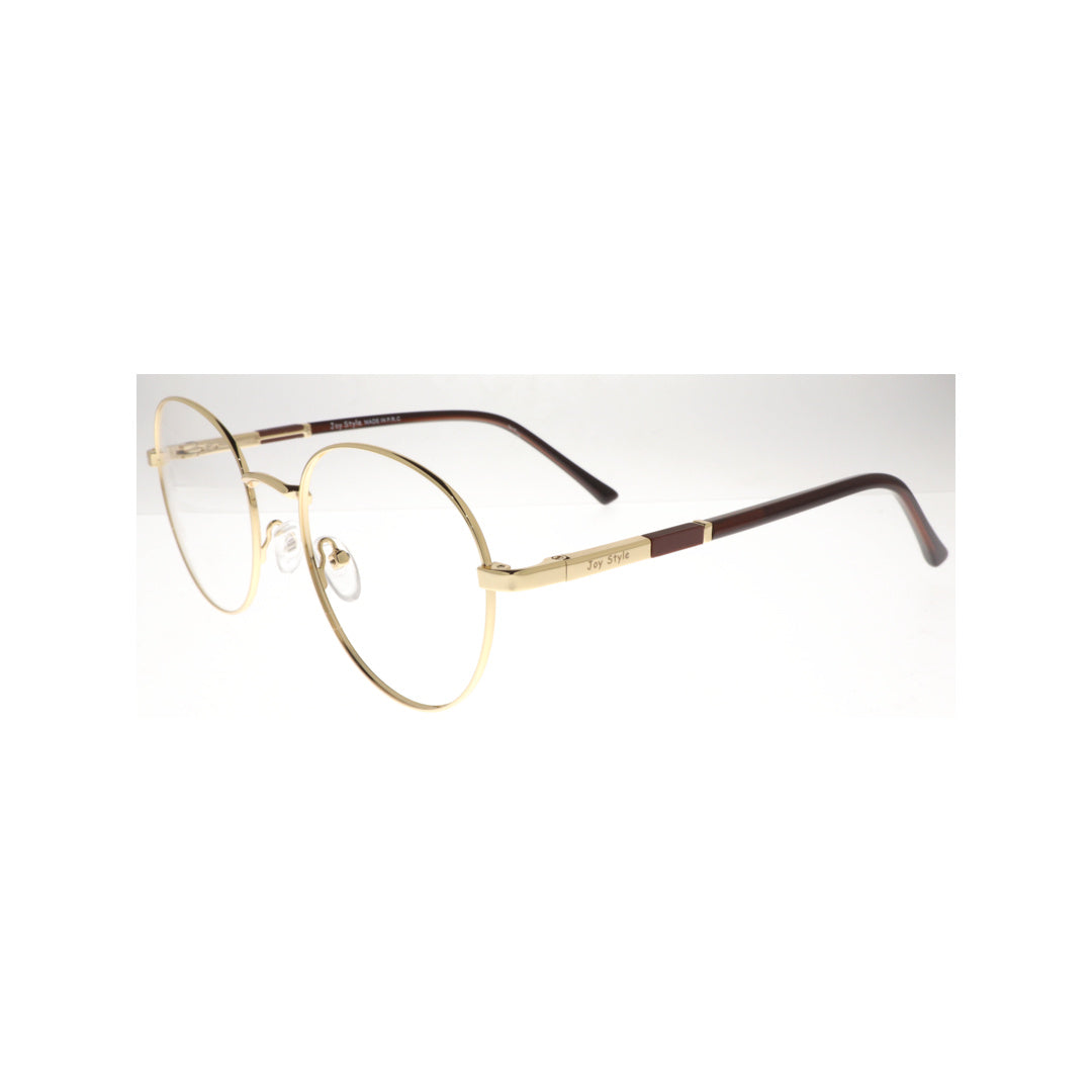 Joy Style For Unisex Metal Eyeglasses Round Shape Size 53 8855c1 Gold