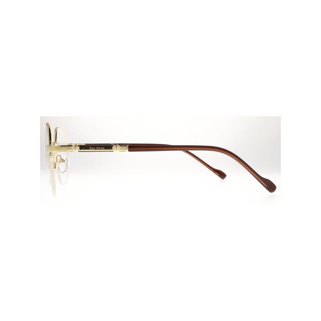 Joy Style For Unisex Metal Eyeglasses Semi-Rimless Round Shape Size 52 8867c1 Gold