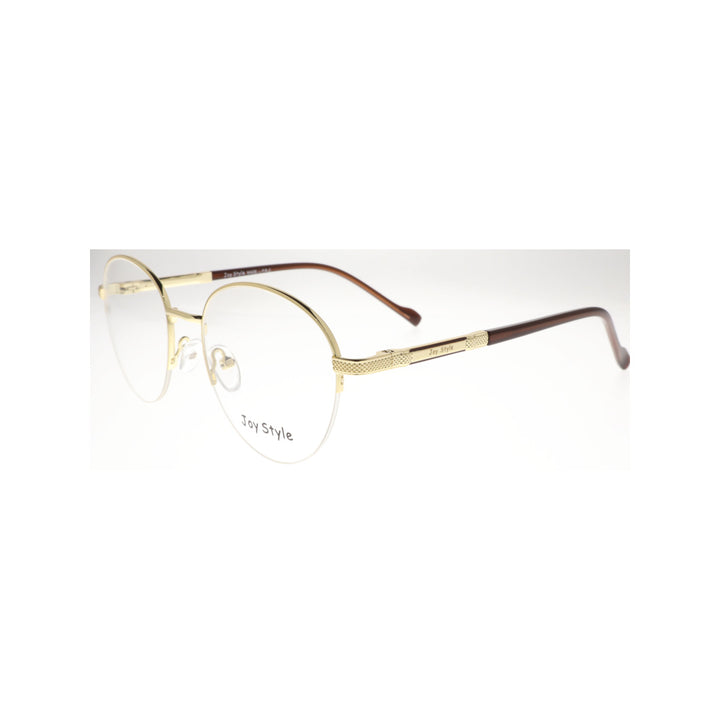 Joy Style For Unisex Metal Eyeglasses Semi-Rimless Round Shape Size 52 8867c1 Gold