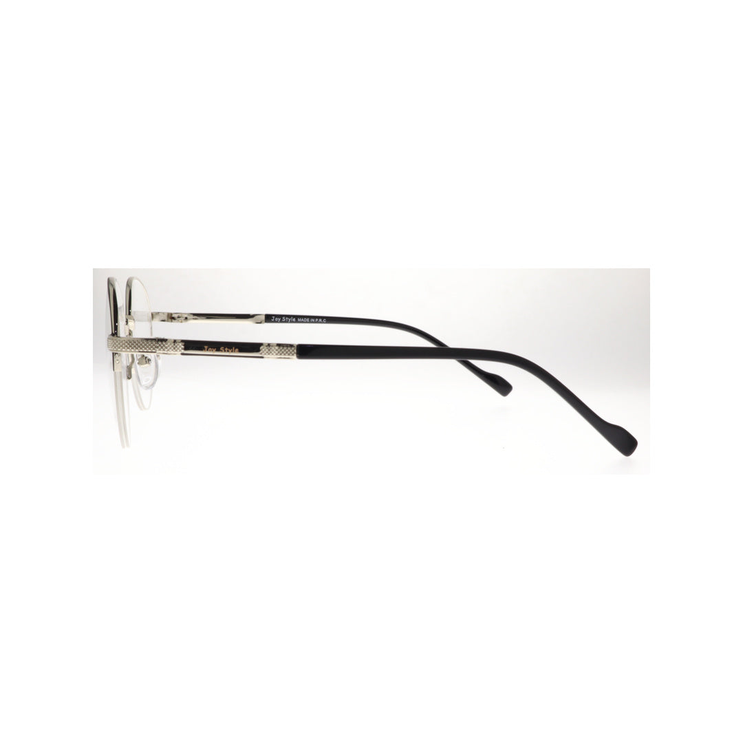 Joy Style For Unisex Metal Eyeglasses Semi-Rimless Round Shape Size 52 8867c2 Black Silver