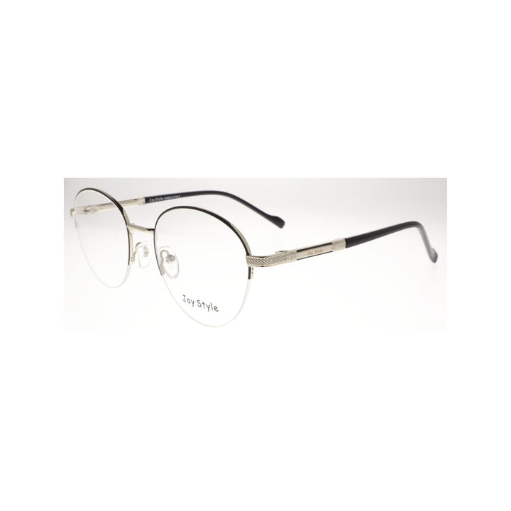 Joy Style For Unisex Metal Eyeglasses Semi-Rimless Round Shape Size 52 8867c2 Black Silver