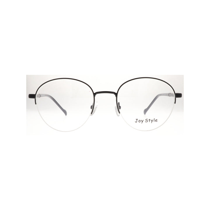 Joy Style For Unisex Metal Eyeglasses Semi-Rimless Round Shape Size 52 8867c5 Black