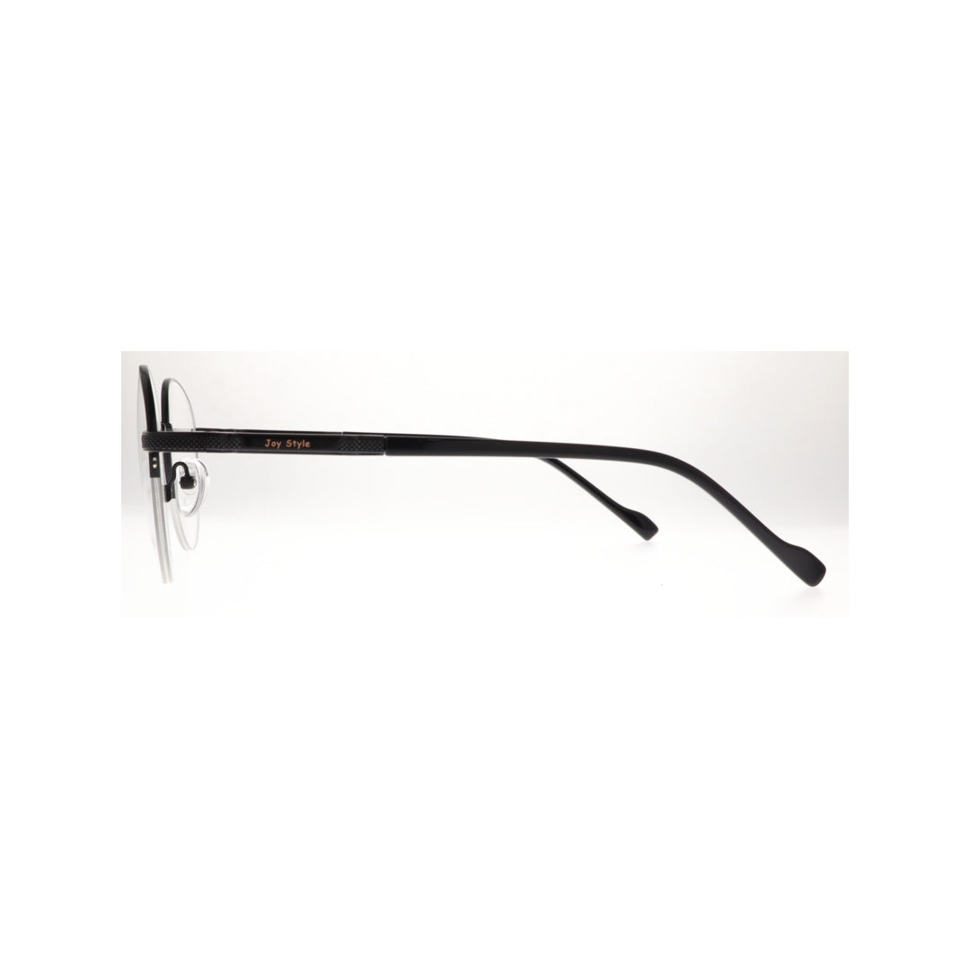 Joy Style For Unisex Metal Eyeglasses Semi-Rimless Round Shape Size 52 8867c5 Black