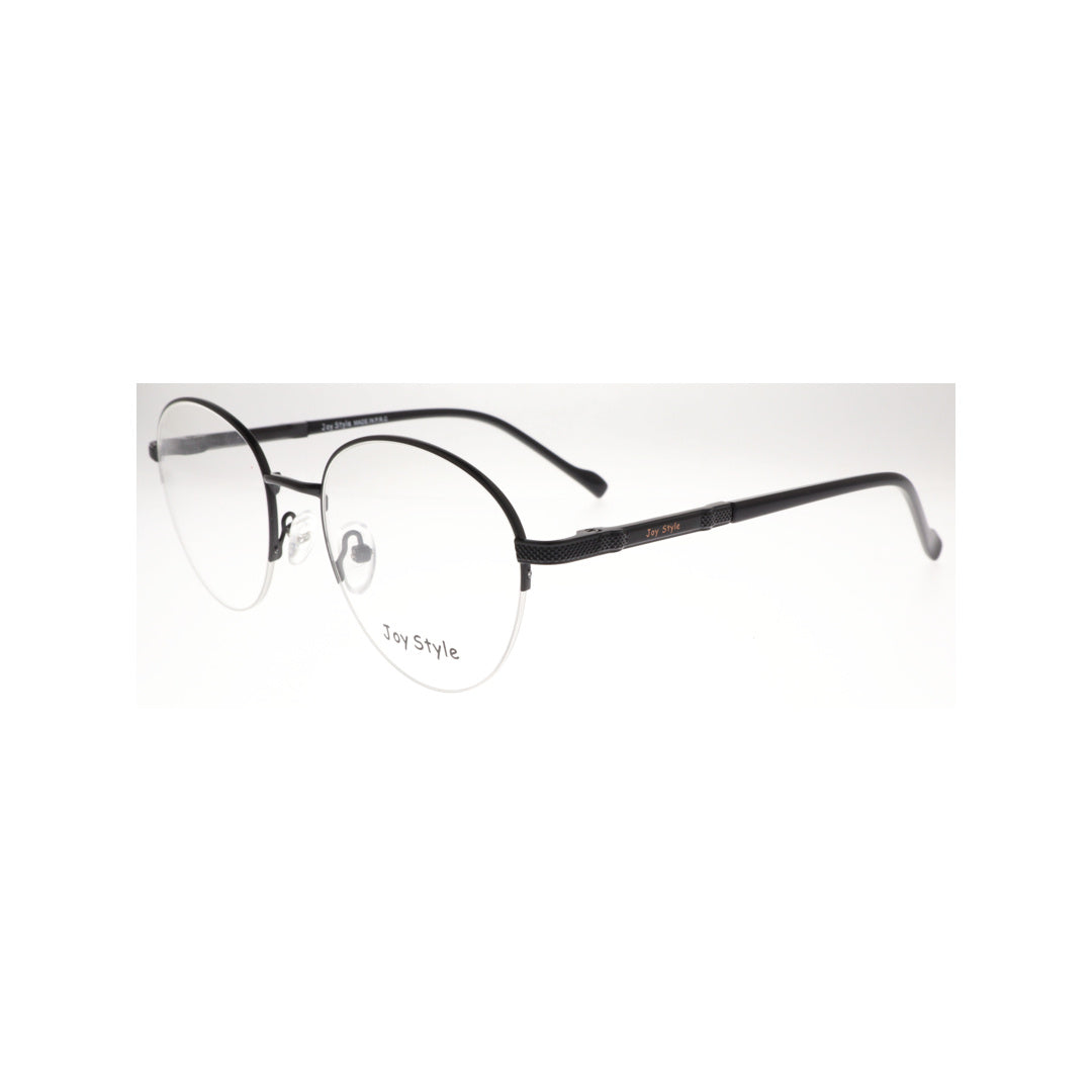Joy Style For Unisex Metal Eyeglasses Semi-Rimless Round Shape Size 52 8867c5 Black