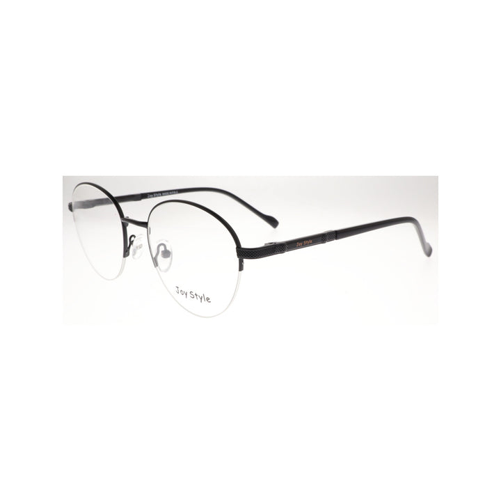 Joy Style For Unisex Metal Eyeglasses Semi-Rimless Round Shape Size 52 8867c5 Black