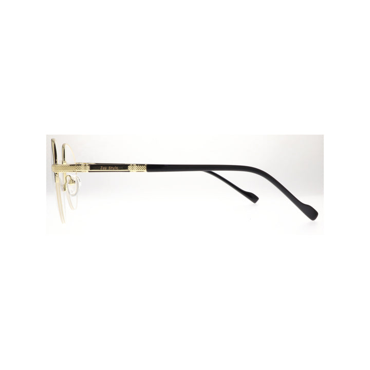 Joy Style For Unisex Metal Eyeglasses Semi-Rimless Round Shape Size 52 8867c6 Black Gold