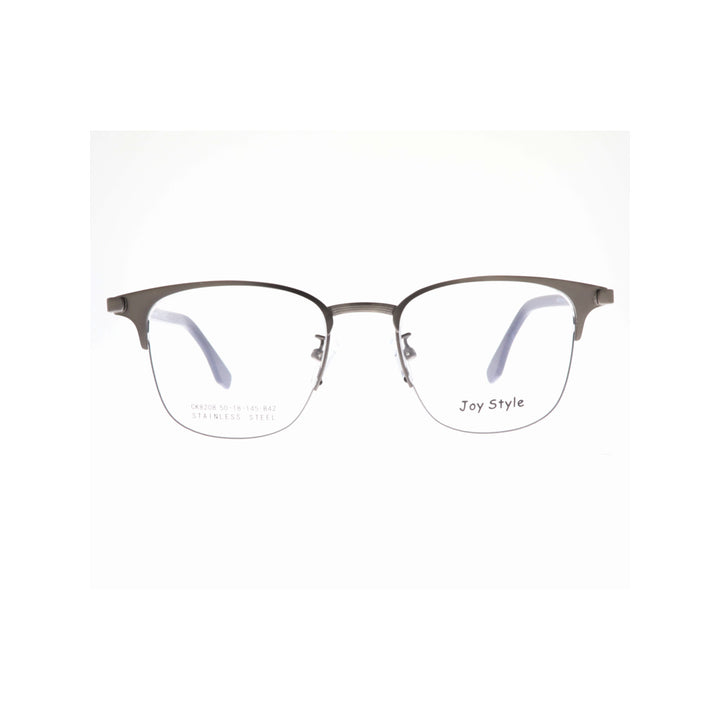 Joy Style For Unisex Metal Eyeglasses Semi-Rimless Square Shape Size 50 8208c2 Gunmetal
