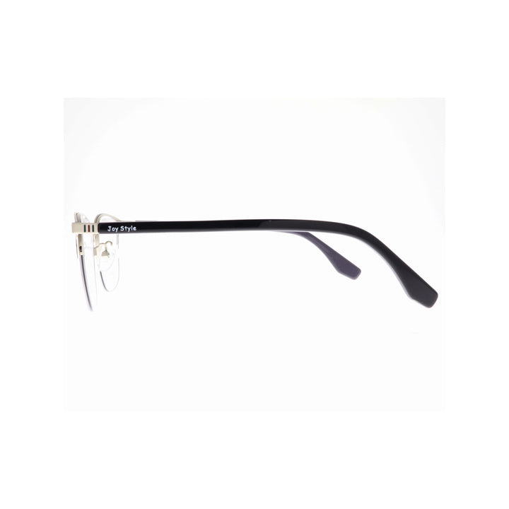 Joy Style For Unisex Metal Eyeglasses Semi-Rimless Square Shape Size 50 8208c3 Black Silver