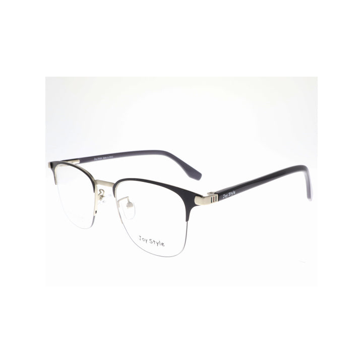 Joy Style For Unisex Metal Eyeglasses Semi-Rimless Square Shape Size 50 8208c3 Black Silver