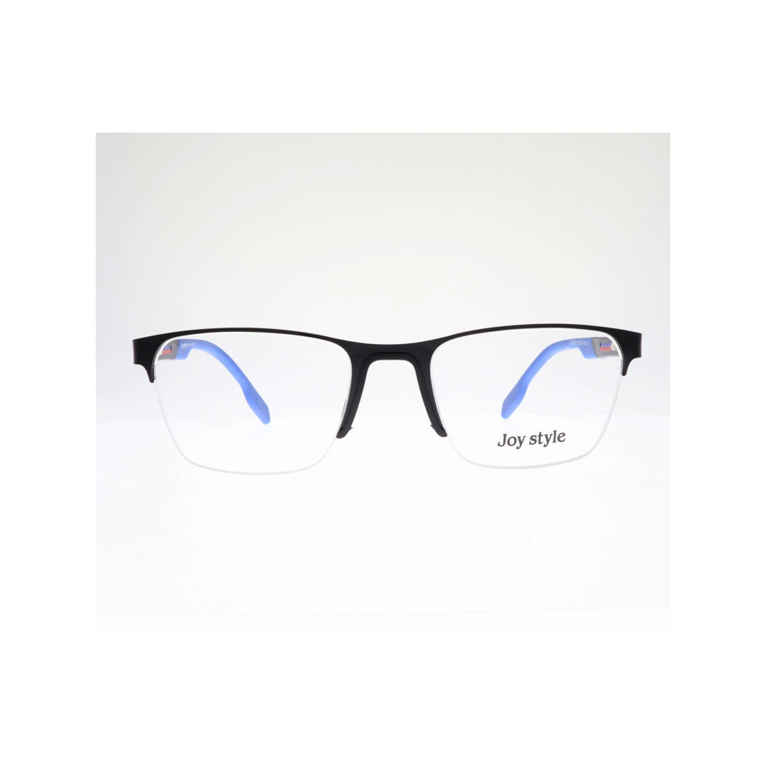 Joy Style For Unisex Metal Eyeglasses Semi-Rimless Square Shape Size 51 Hc01-01c1 Black