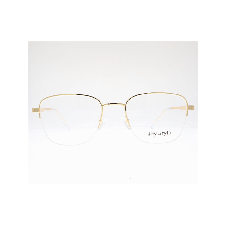 Joy Style For Unisex Metal Eyeglasses Semi-Rimless Square Shape Size 52 Ch8839c1 Gold