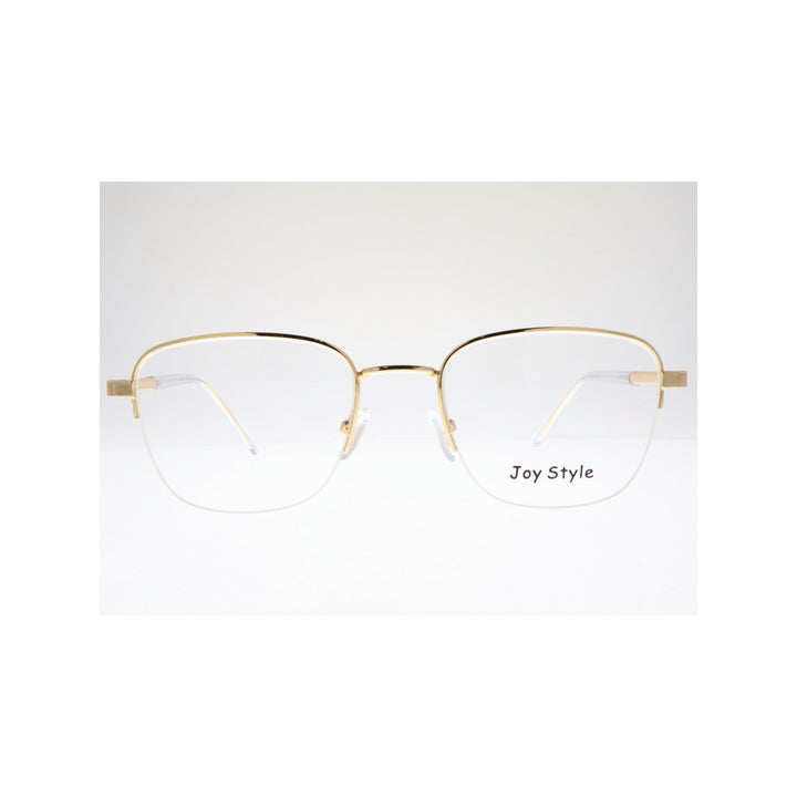Joy Style For Unisex Metal Eyeglasses Semi-Rimless Square Shape Size 52 Ch8847c1 Gold